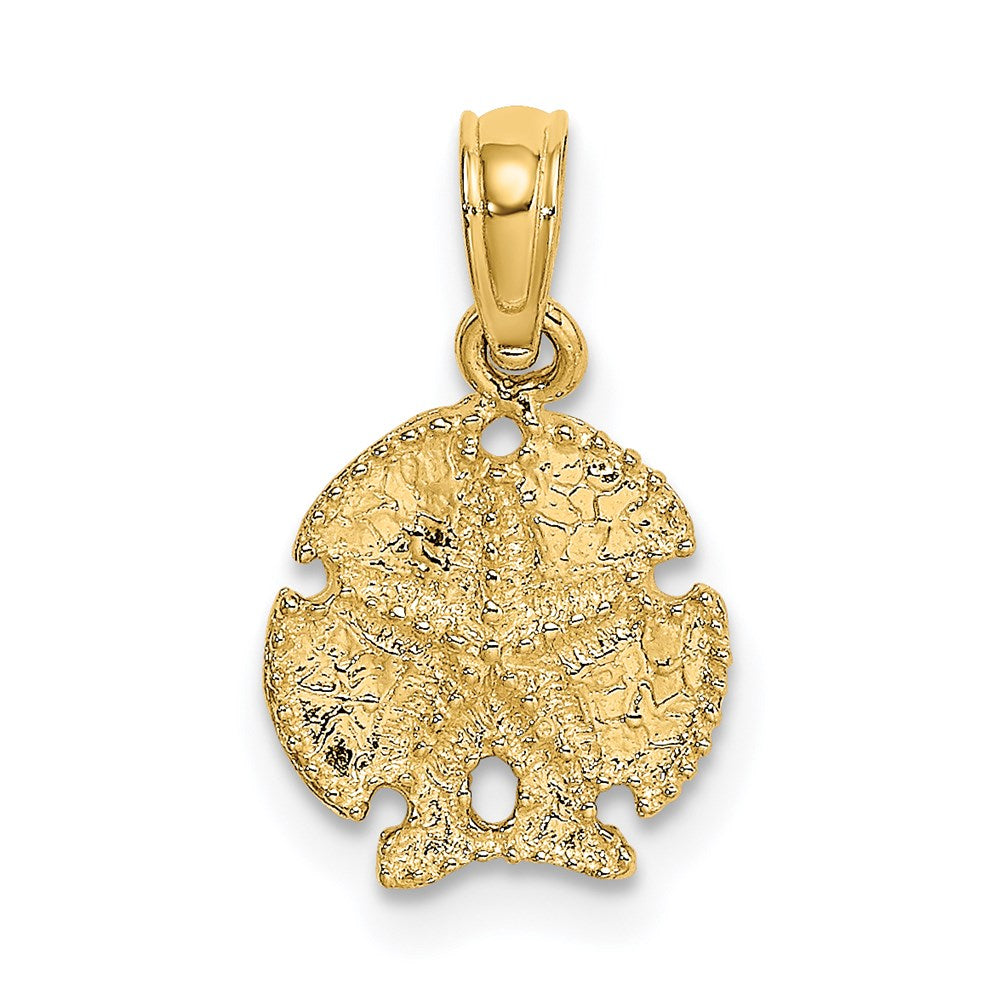 Million Charms 14K Yellow Gold Themed Sand Dollar With Star / 2-D (3 Of 3)