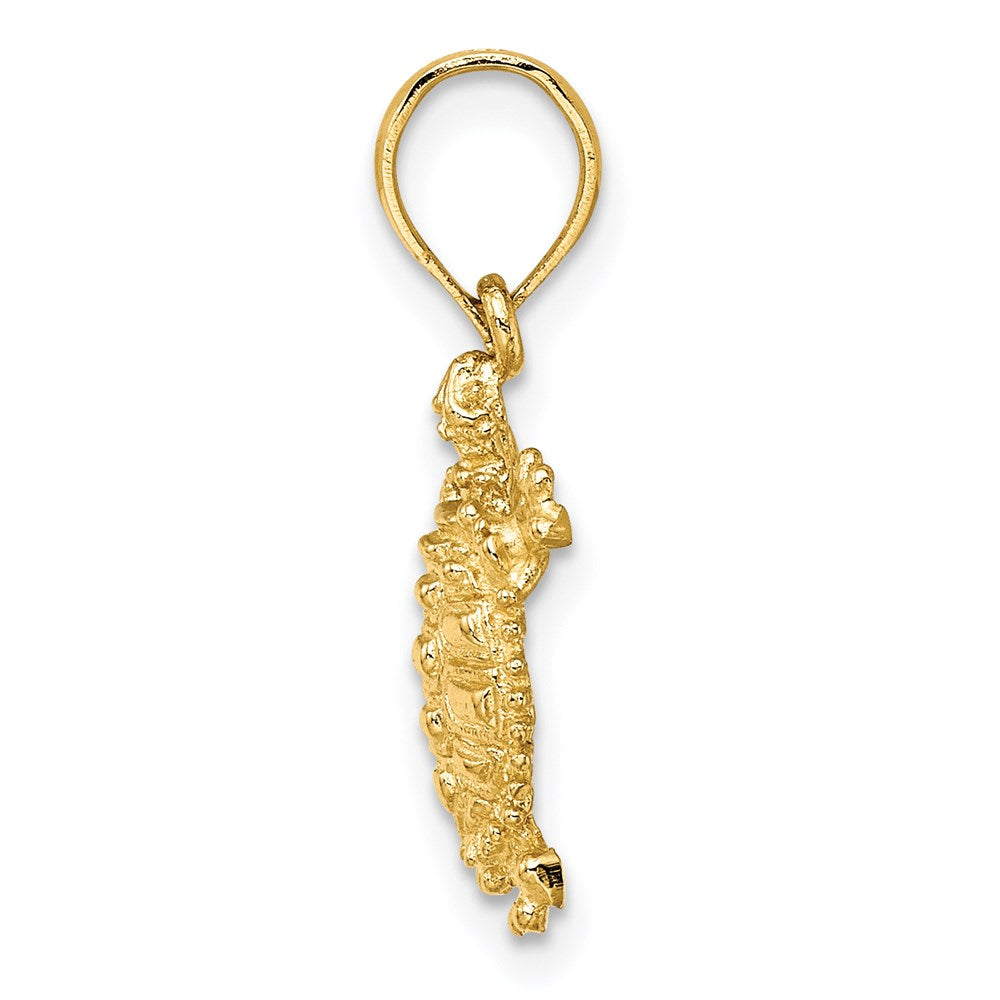 Million Charms 14K Yellow Gold Themed 2-D Land Turtle Charm