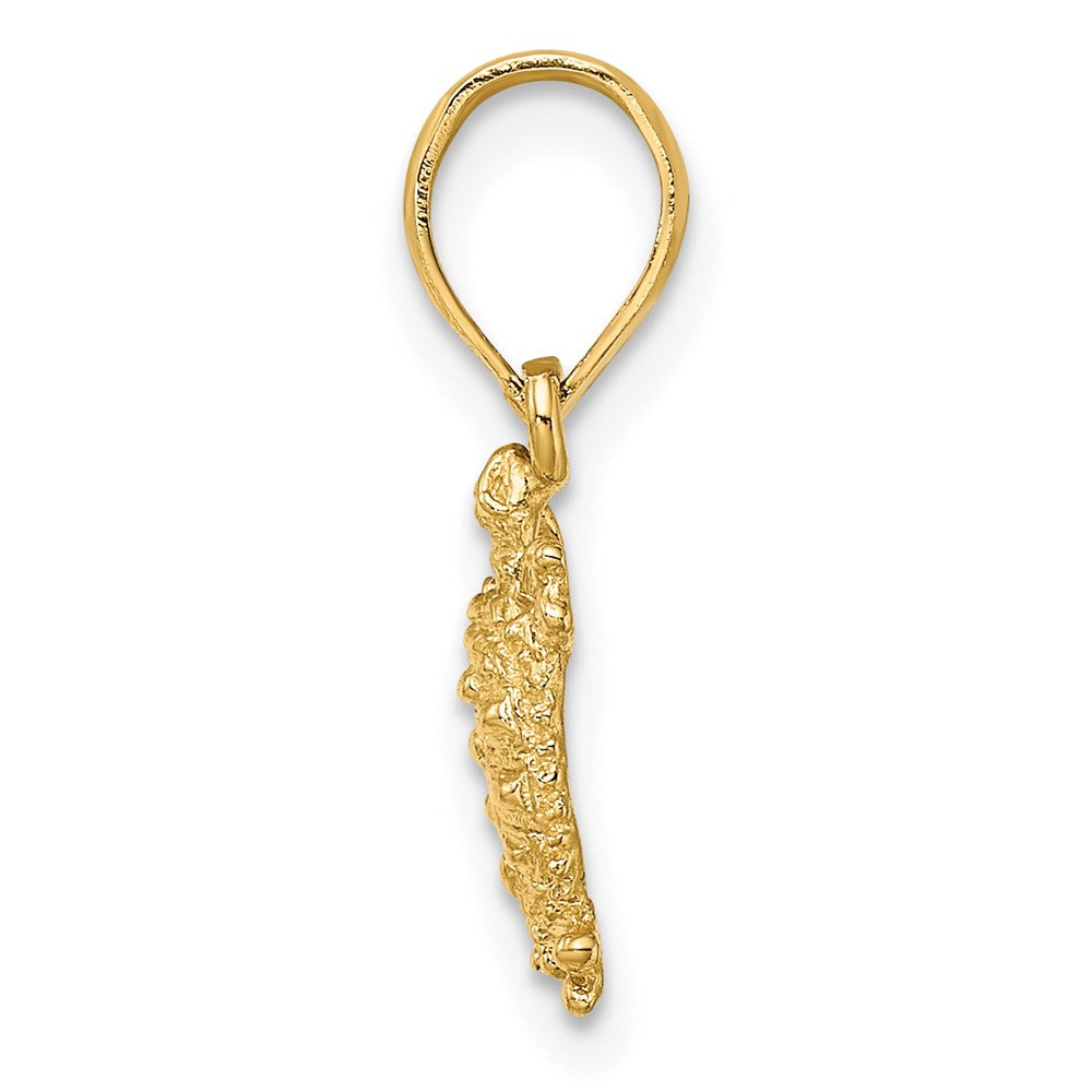 Million Charms 14K Yellow Gold Themed 2-D Land Turtle Charm