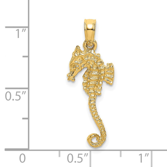 Million Charms 14K Yellow Gold Themed 3-D Textured With Thin Tail Charm