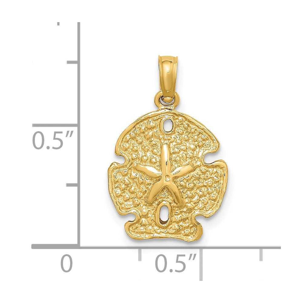 Million Charms 14K Yellow Gold Themed Polished Sand Dollar Charm