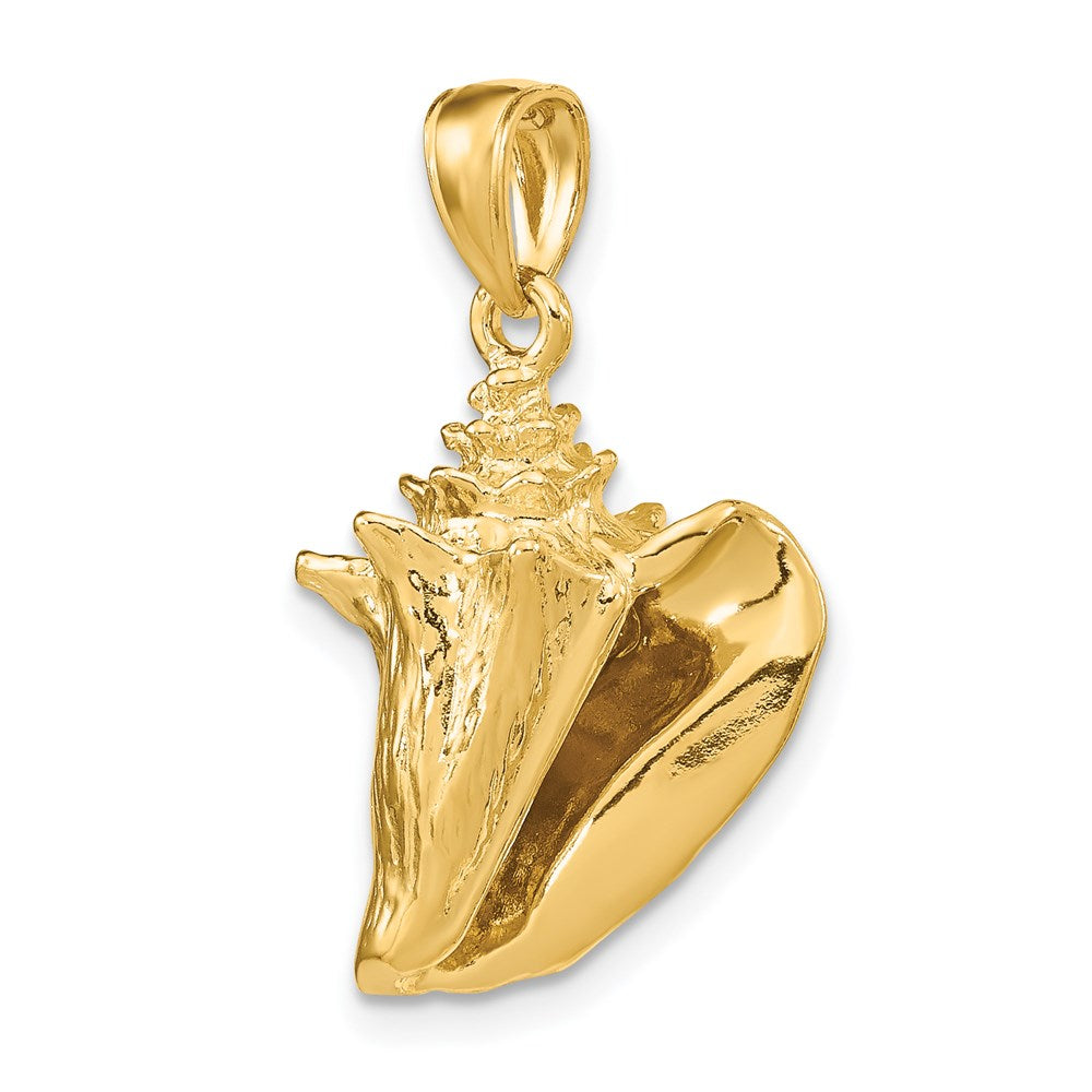 Million Charms 14K Yellow Gold Themed 3-D Conch Shell Charm
