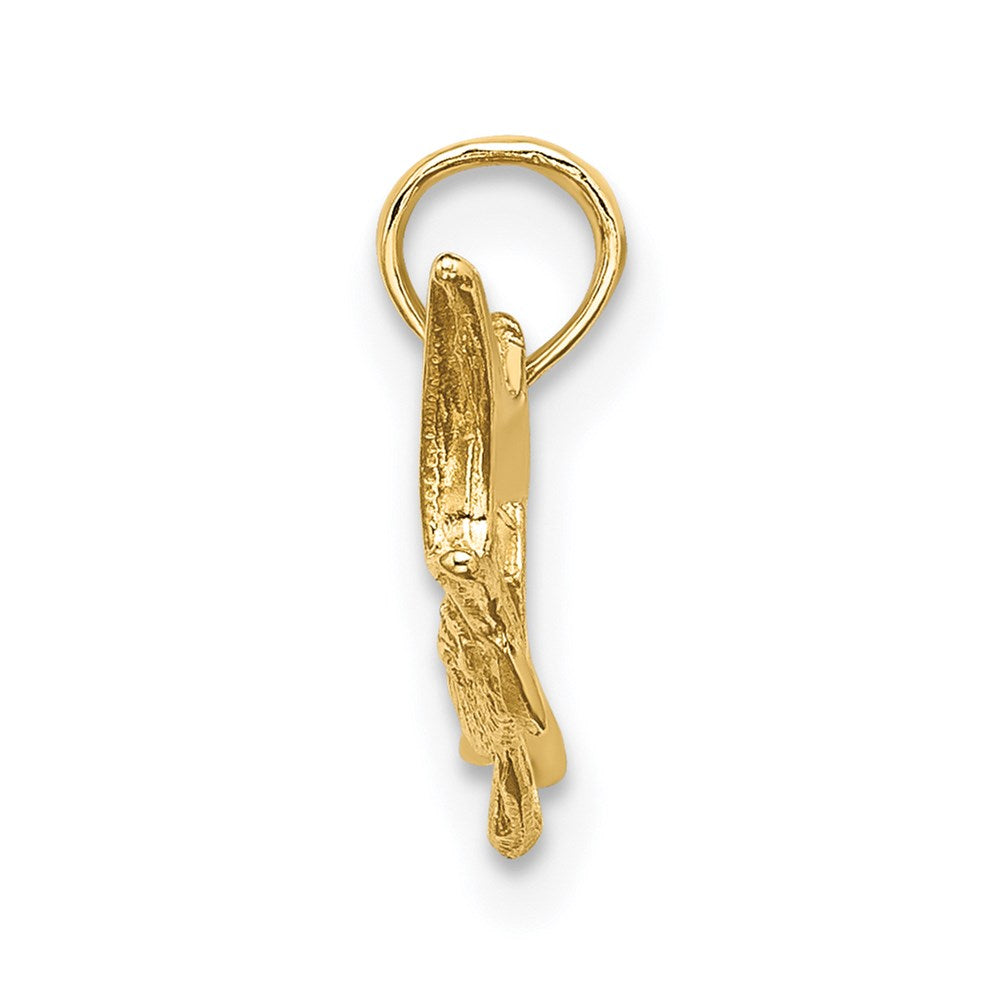 Million Charms 14K Yellow Gold Themed Textured & 2-D Marlin Fish Charm