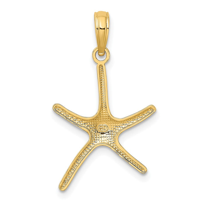 Million Charms 14K Yellow Gold Themed Dancing Nautical Starfish With Bail Charm