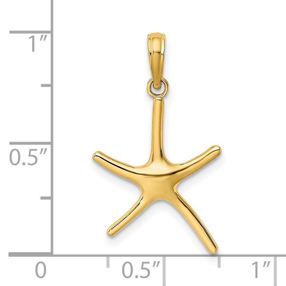 Million Charms 14K Yellow Gold Themed Dancing Nautical Starfish With Bail Charm