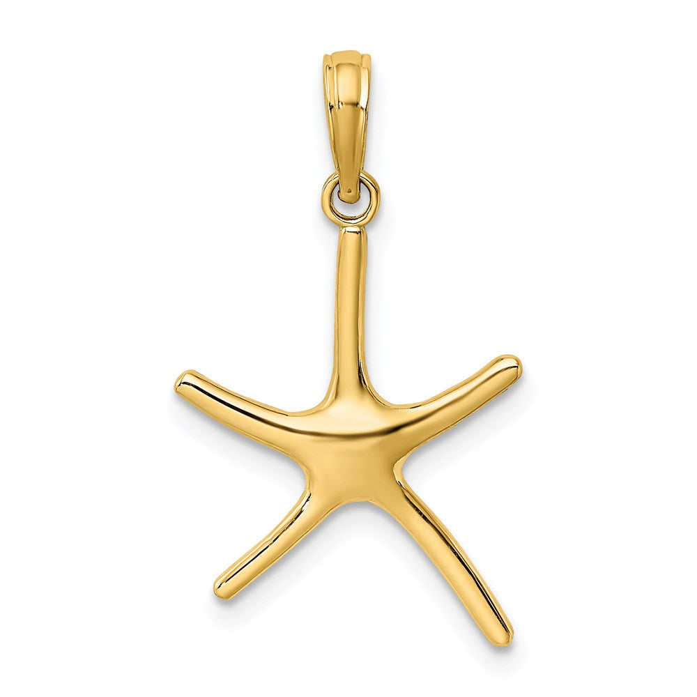 Million Charms 14K Yellow Gold Themed Dancing Nautical Starfish With Bail Charm