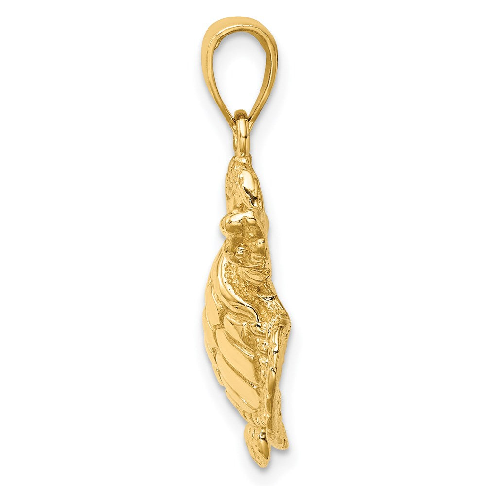 Million Charms 14K Yellow Gold Themed Textured Sea Turtle Charm