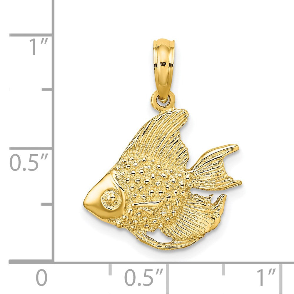 Million Charms 14K Yellow Gold Themed Textured Fish Charm