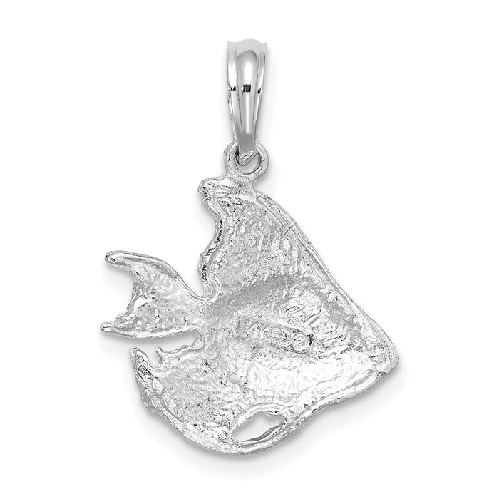 Million Charms 14K White Gold Themed Textured Fish Charm
