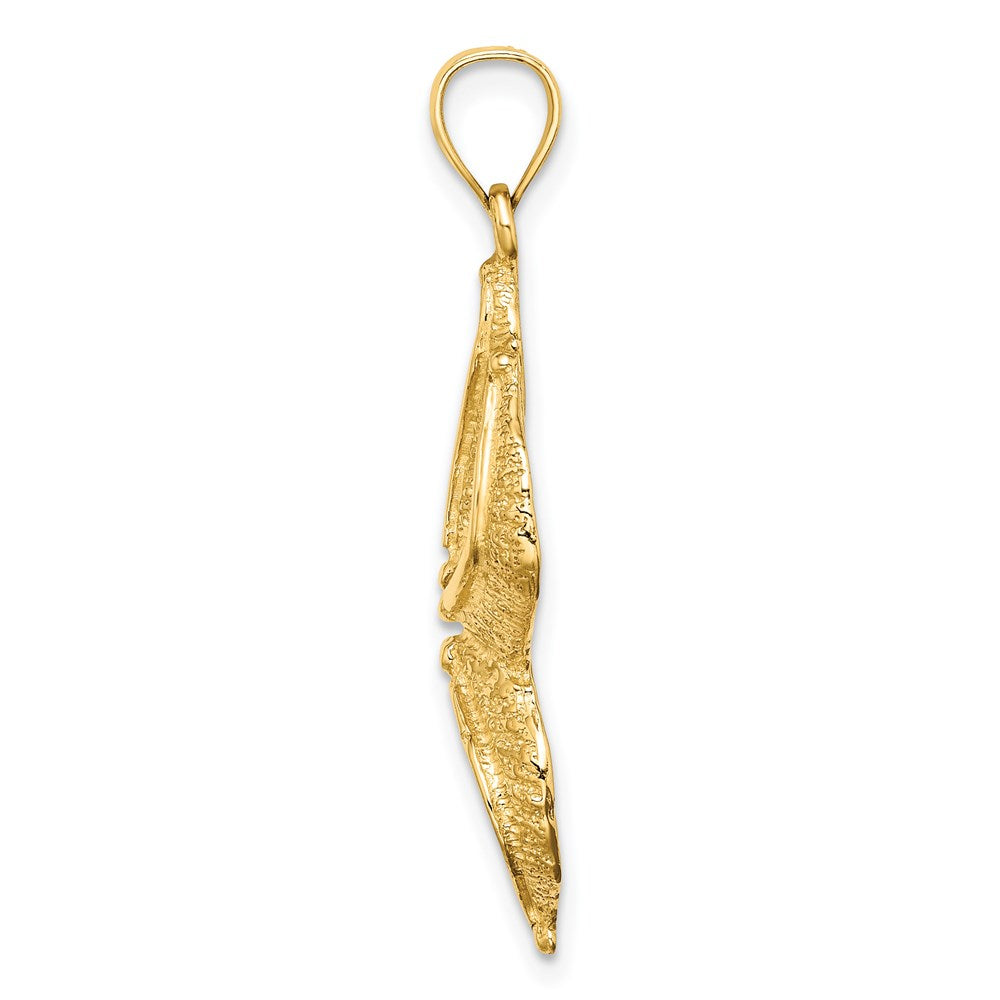 Million Charms 14K Yellow Gold Themed Textured Nautical Starfish Charm