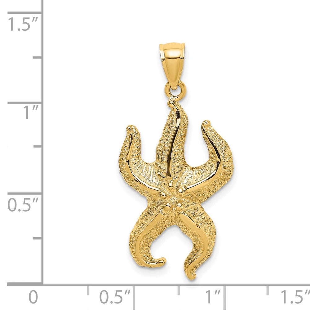 Million Charms 14K Yellow Gold Themed Textured Nautical Starfish Charm