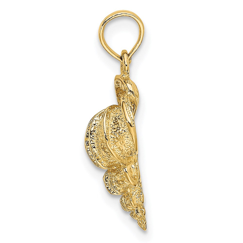 Million Charms 14K Yellow Gold Themed 2-D Precious Wentletrap Shell Charm