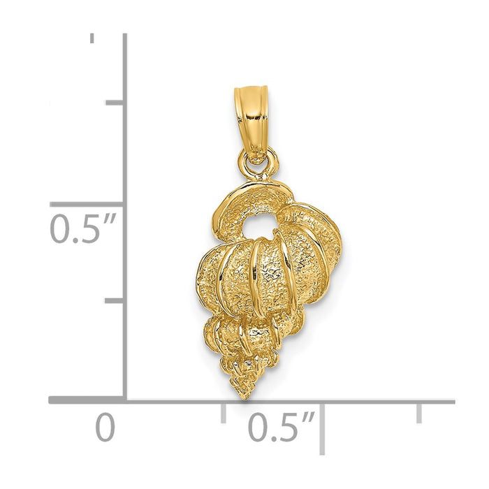 Million Charms 14K Yellow Gold Themed 2-D Precious Wentletrap Shell Charm