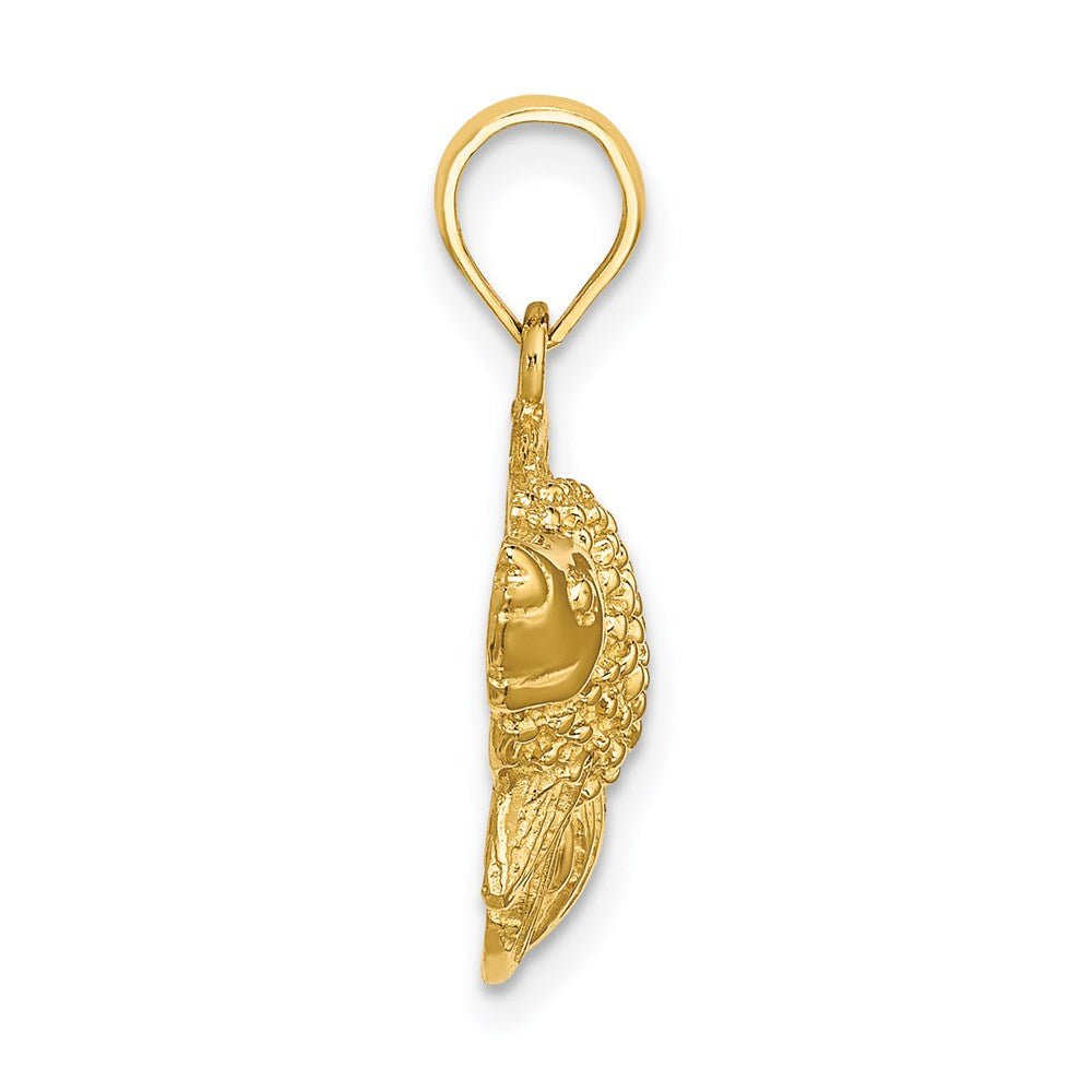 Million Charms 14K Yellow Gold Themed White Gold Themed Textured Angel Fish Charm