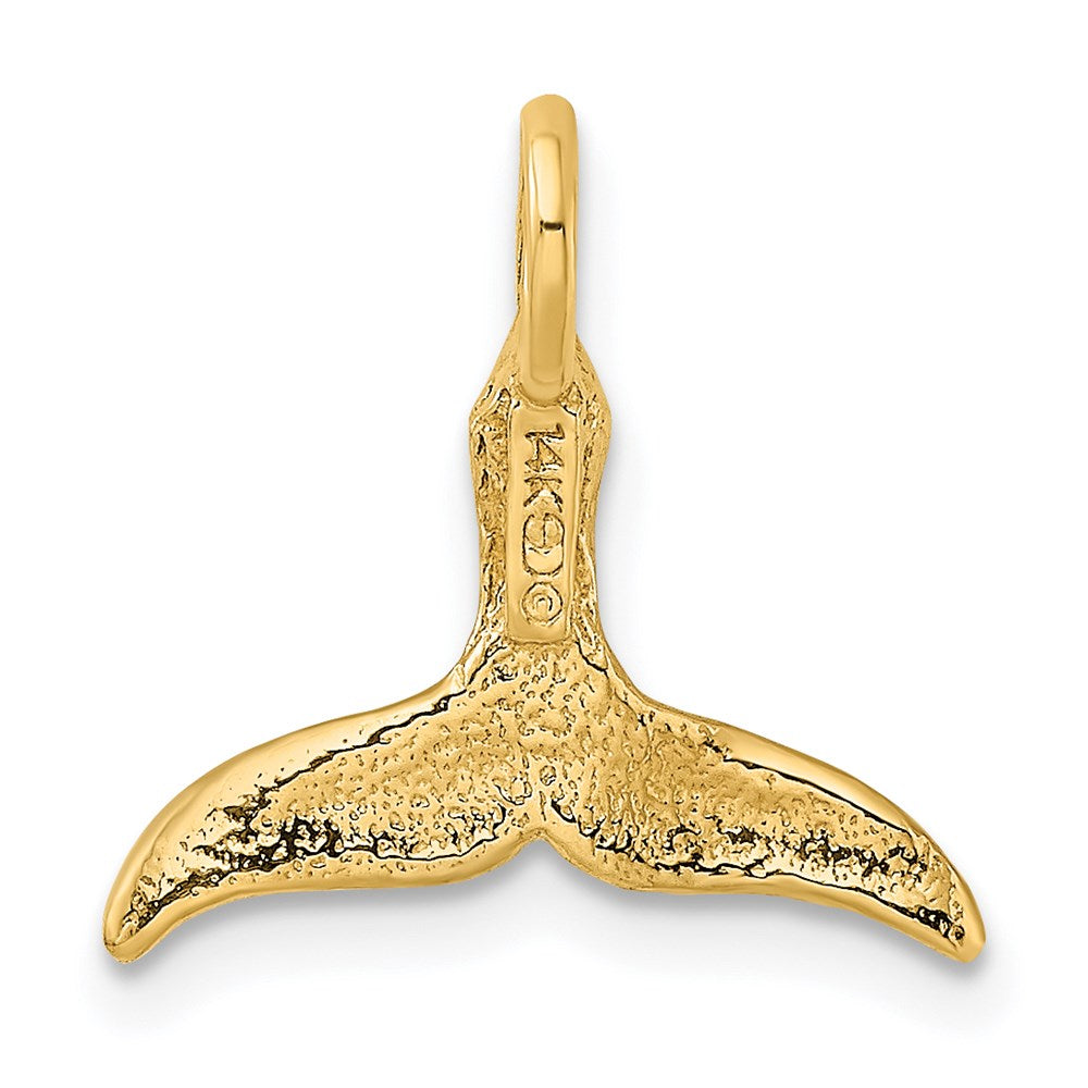 Million Charms 14K Yellow Gold Themed 3-D & Polished Whale Tail Charm