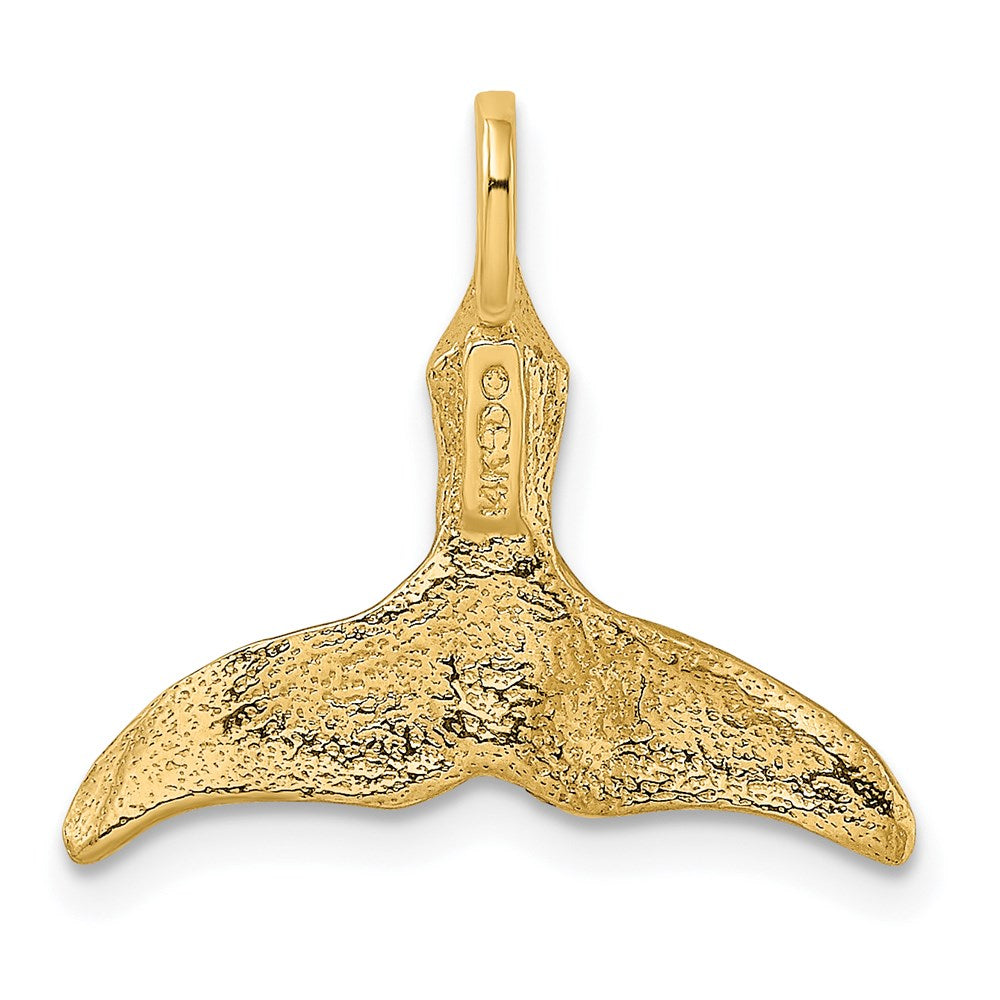 Million Charms 14K Yellow Gold Themed 3-D & Polished Whale Tail Charm