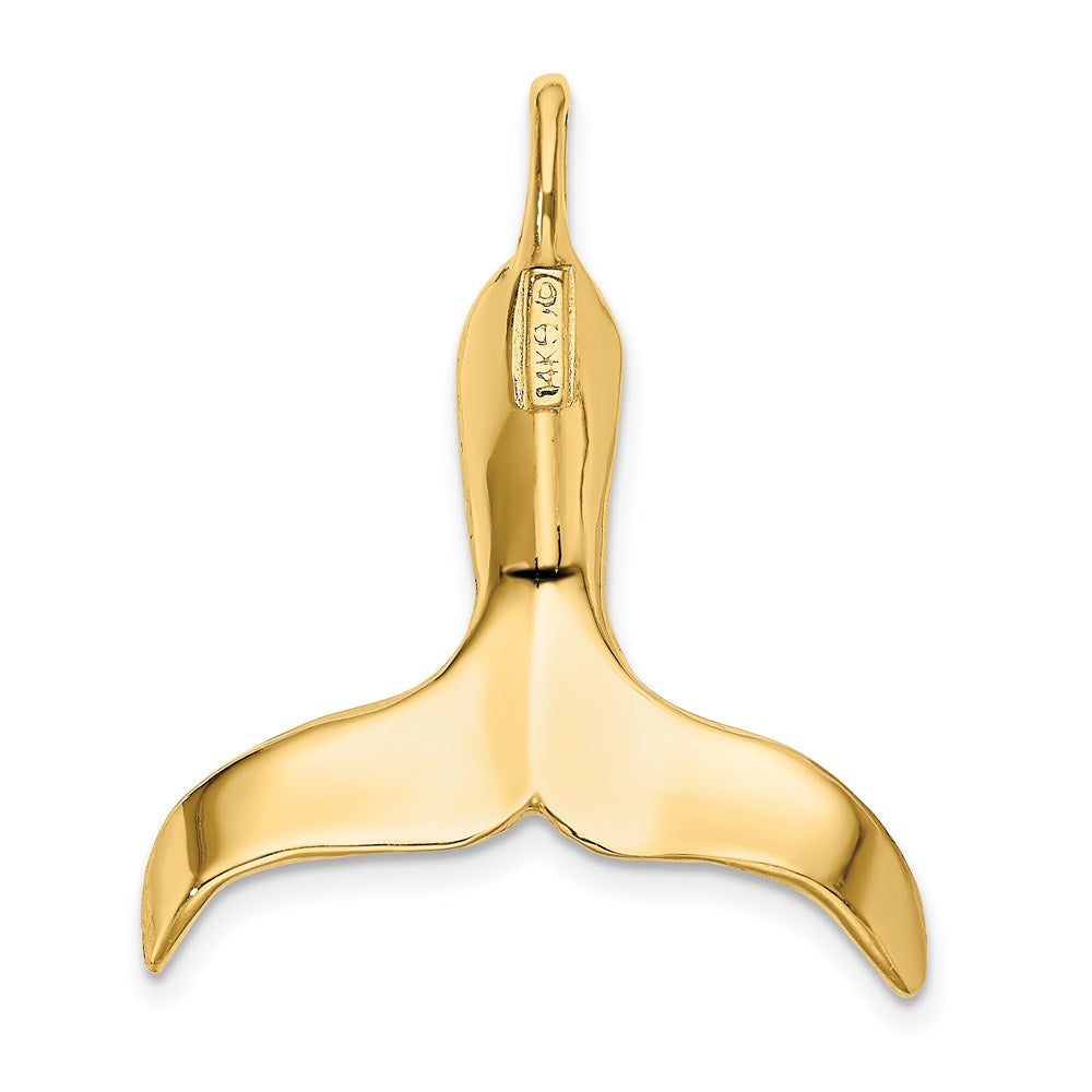Million Charms 14K Yellow Gold Themed 3-D & Polished Whale Tail Charm