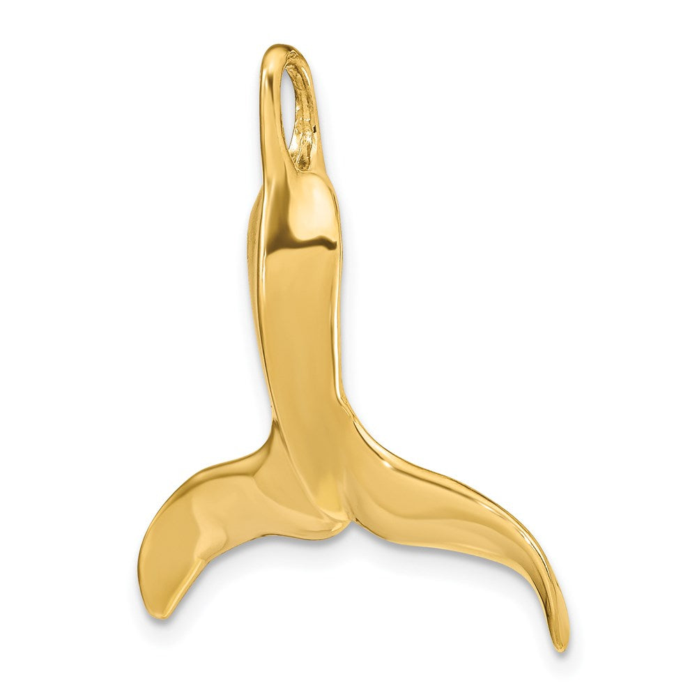 Million Charms 14K Yellow Gold Themed 3-D & Polished Whale Tail Charm