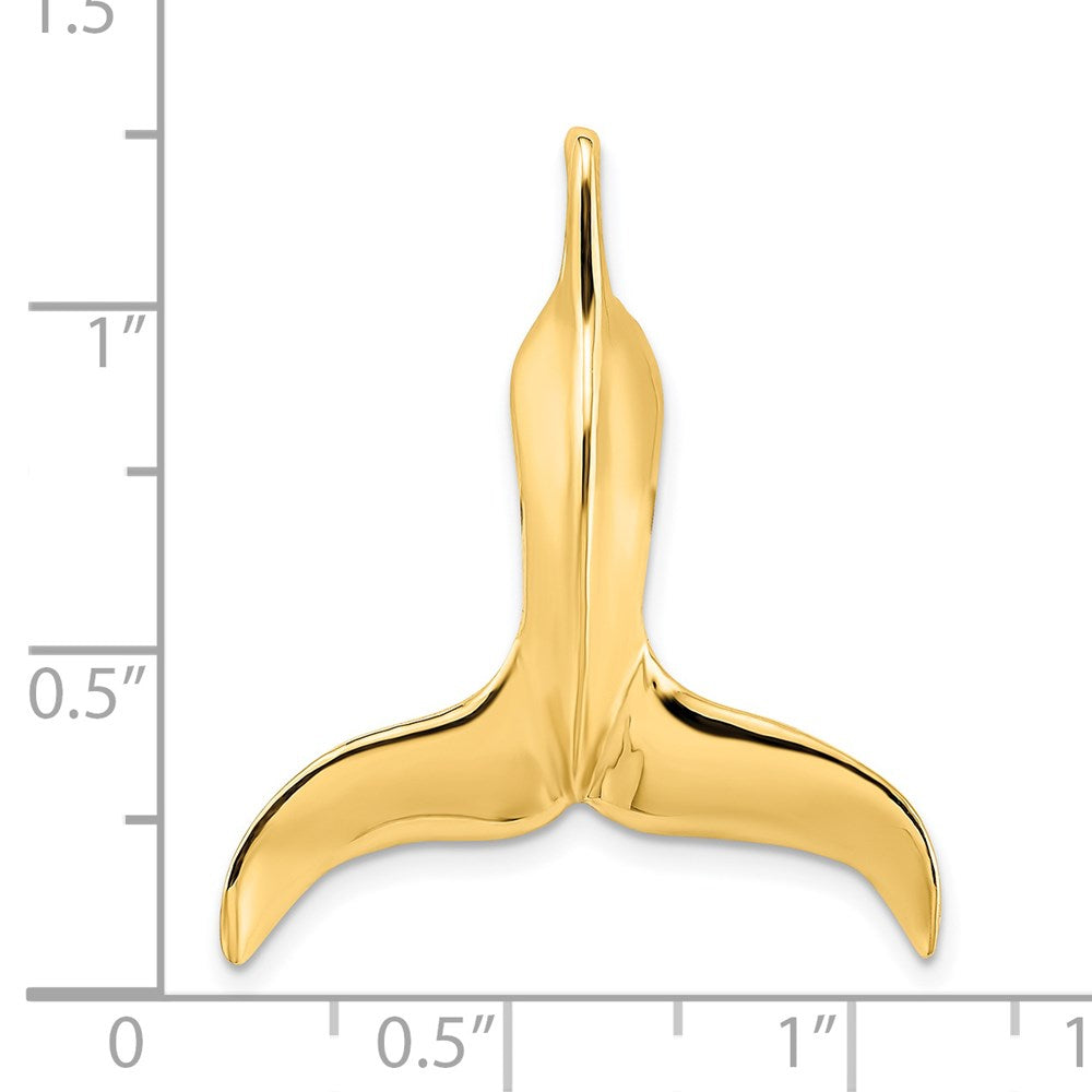 Million Charms 14K Yellow Gold Themed 3-D & Polished Whale Tail Charm