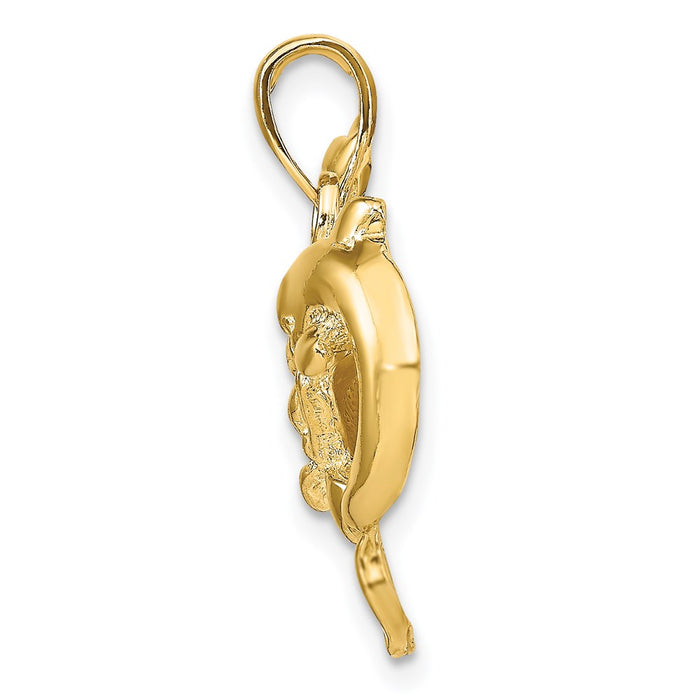 Million Charms 14K Yellow Gold Themed Dolphins Pendant