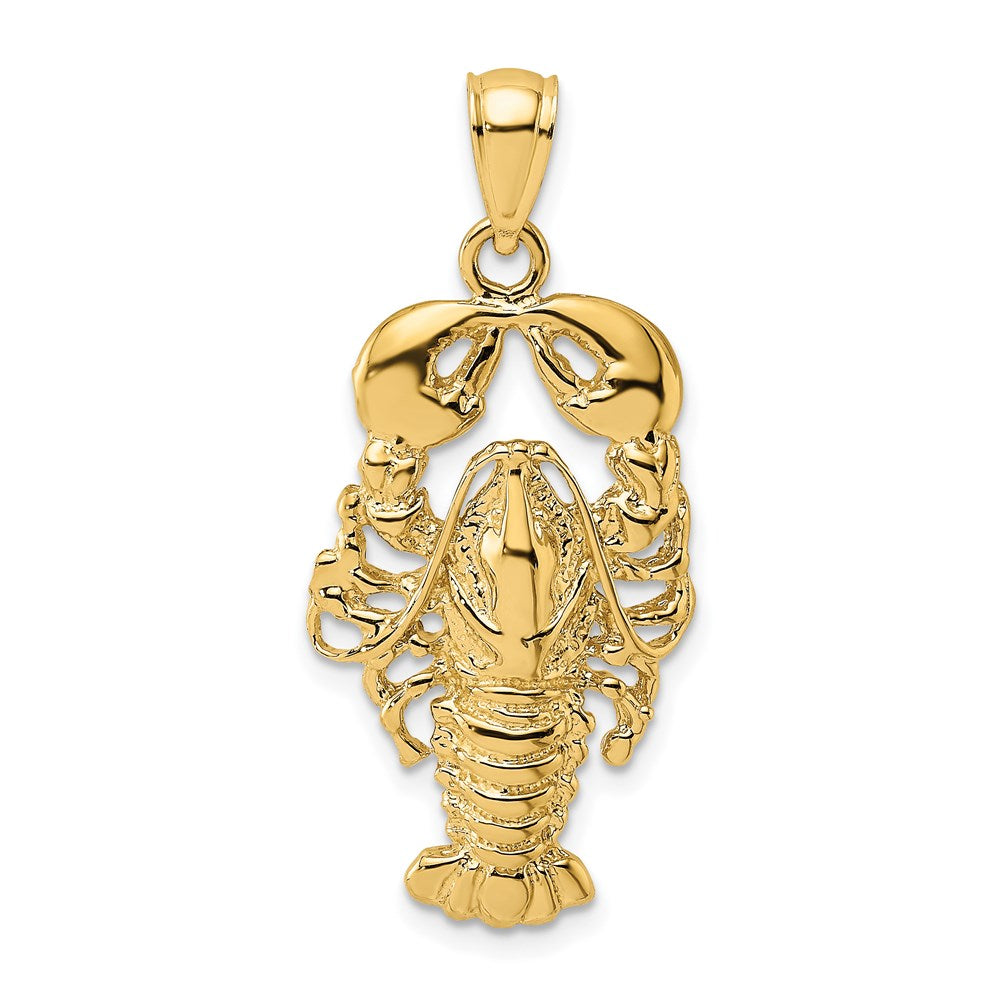Million Charms 14K Yellow Gold Themed 2-D Textured Maine Lobster Charm