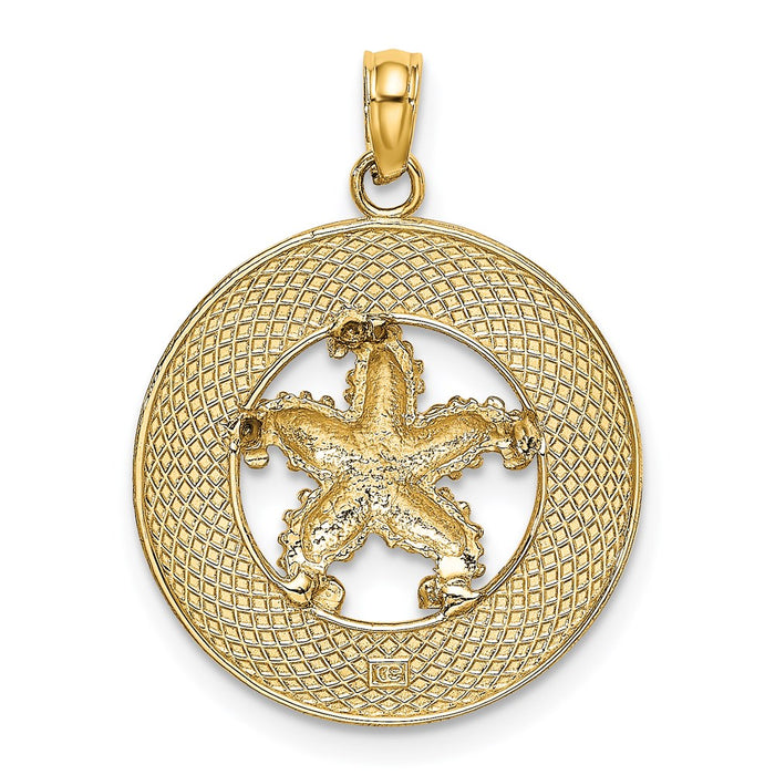 Million Charms 14K Yellow Gold Themed Fort Myers Beach Fl Frame With Nautical Starfish Charm