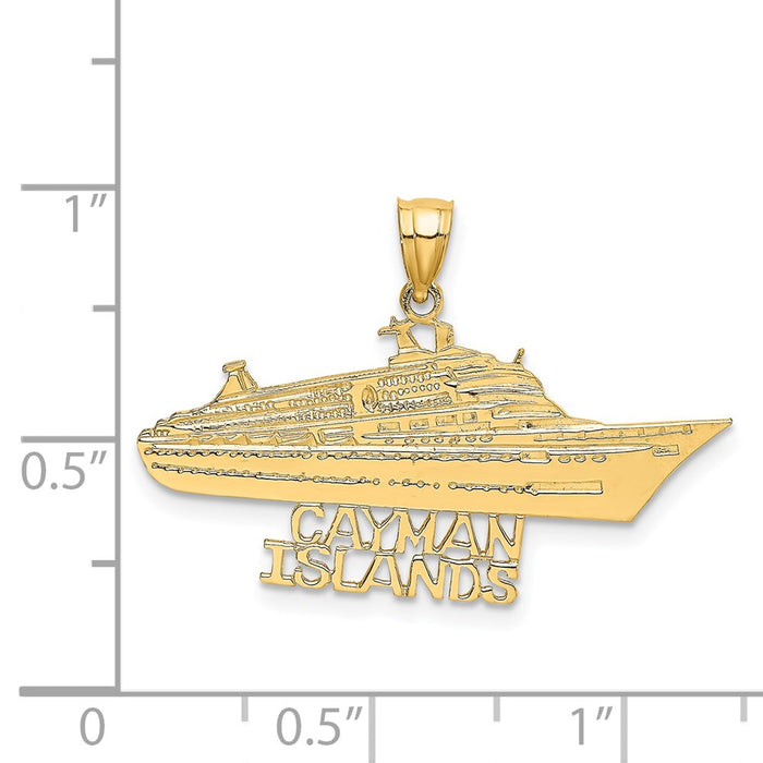 Million Charms 14K Yellow Gold Themed Cayman Islands Cruise Ship Charm