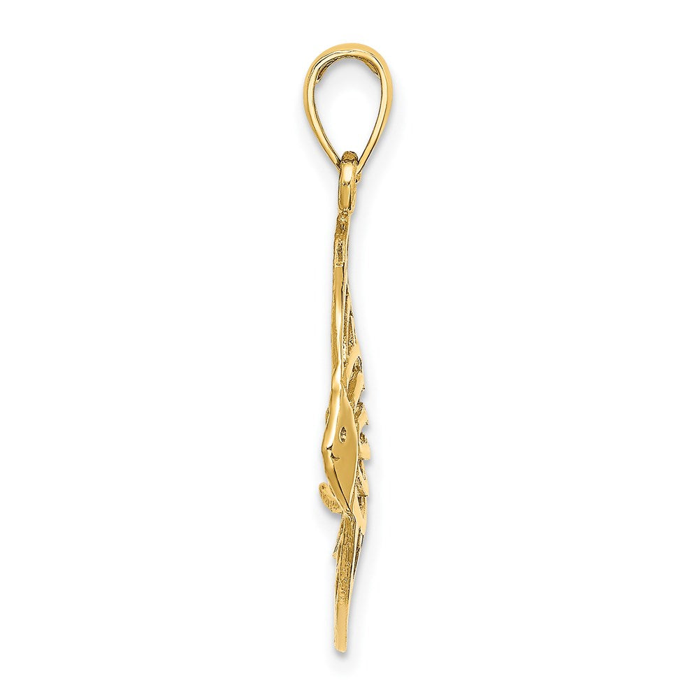 Million Charms 14K Yellow Gold Themed Cut-Out Angelfish Charm