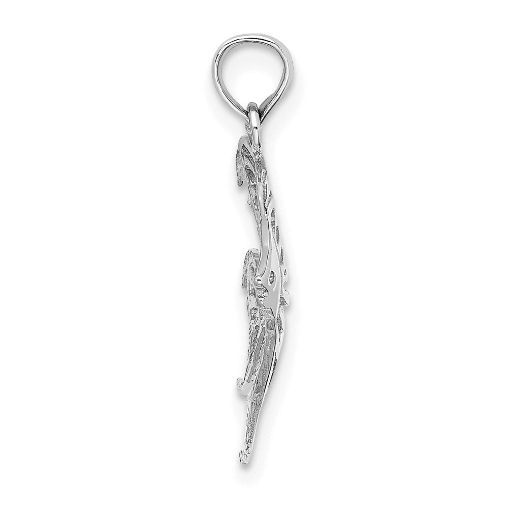 Million Charms 14K White Gold Themed Cut-Out Angelfish Charm