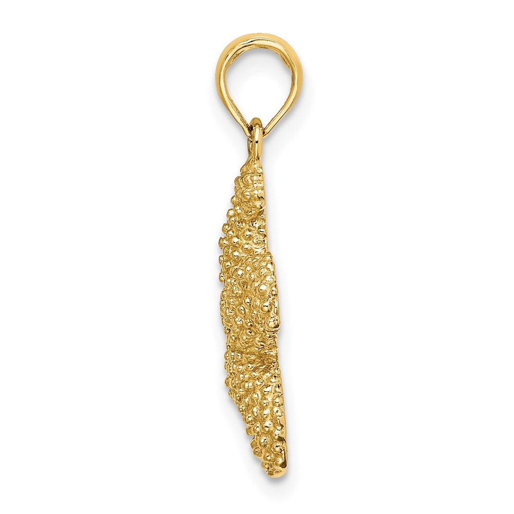 Million Charms 14K Yellow Gold Themed 2-D Puffed Nautical Starfish Charm