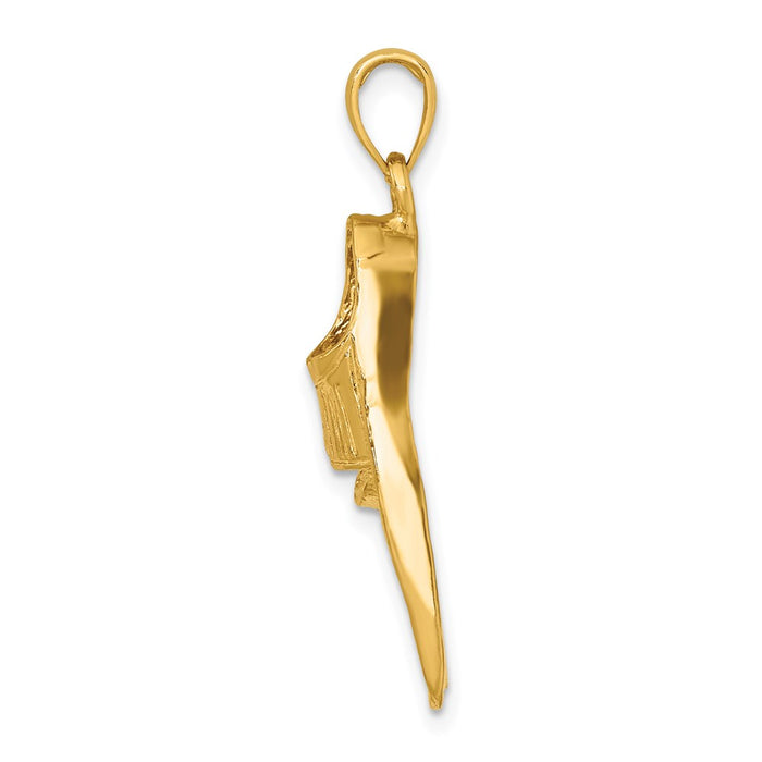 Million Charms 14K Yellow Gold Themed 3-D Scuba Flipper Charm