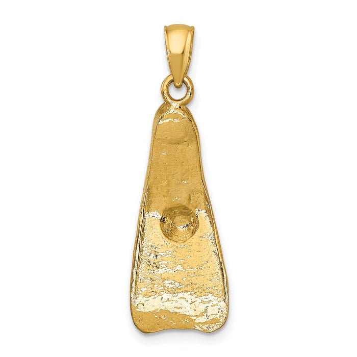 Million Charms 14K Yellow Gold Themed 3-D Scuba Flipper Charm