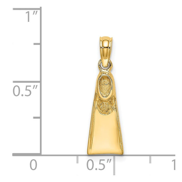 Million Charms 14K Yellow Gold Themed Scuba Flipper Charm