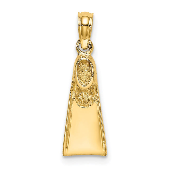 Million Charms 14K Yellow Gold Themed Scuba Flipper Charm