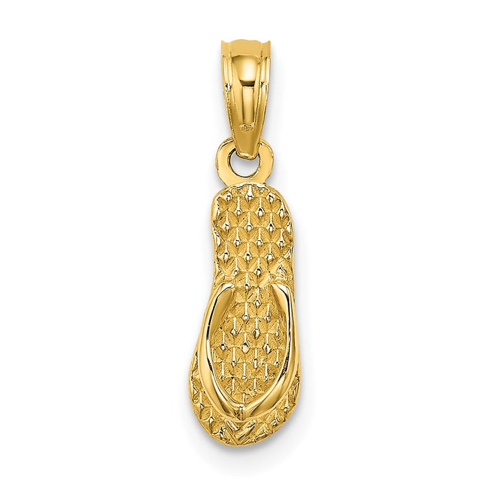 Million Charms 14K Yellow Gold Themed Rehoboth Single Flip-Flop Charm