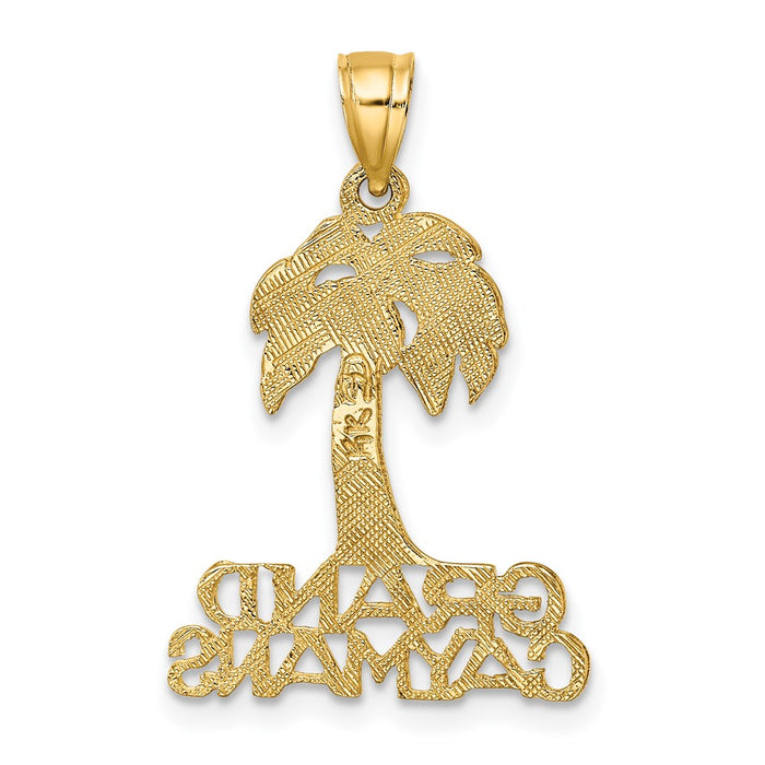 Million Charms 14K Yellow Gold Themed Grand Caymans Under Palm Tree Charm