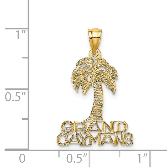 Million Charms 14K Yellow Gold Themed Grand Caymans Under Palm Tree Charm