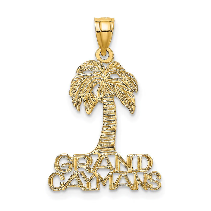 Million Charms 14K Yellow Gold Themed Grand Caymans Under Palm Tree Charm