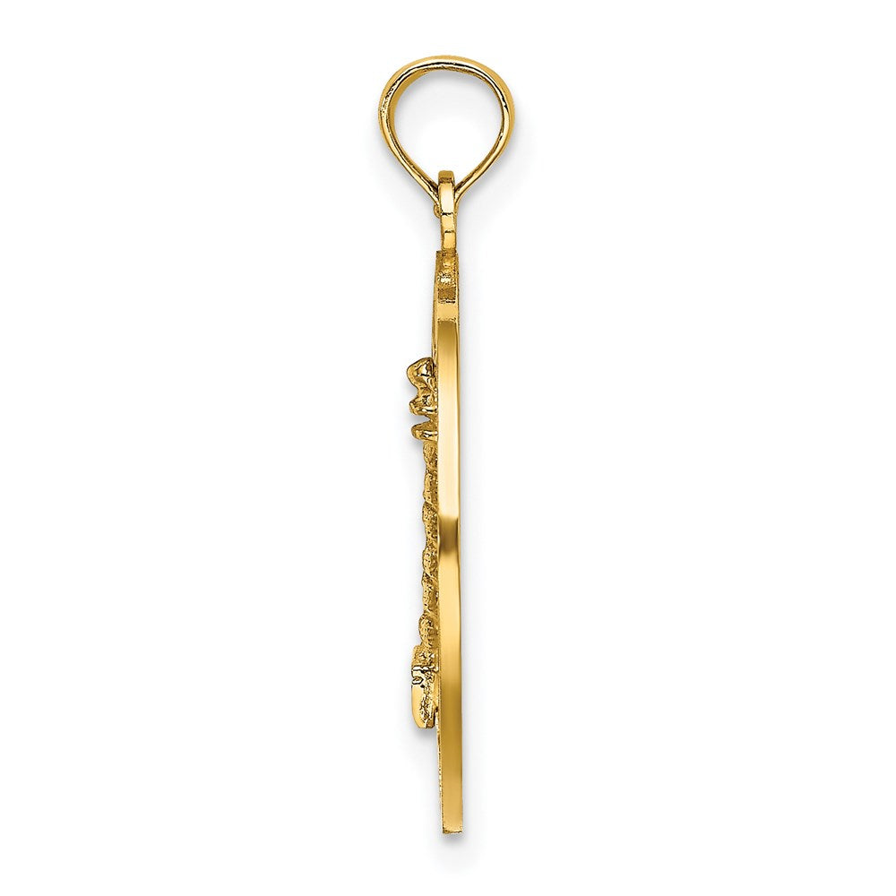 Million Charms 14K Yellow Gold Themed Mystic, Ct Round Frame With Lighthouse Center Charm
