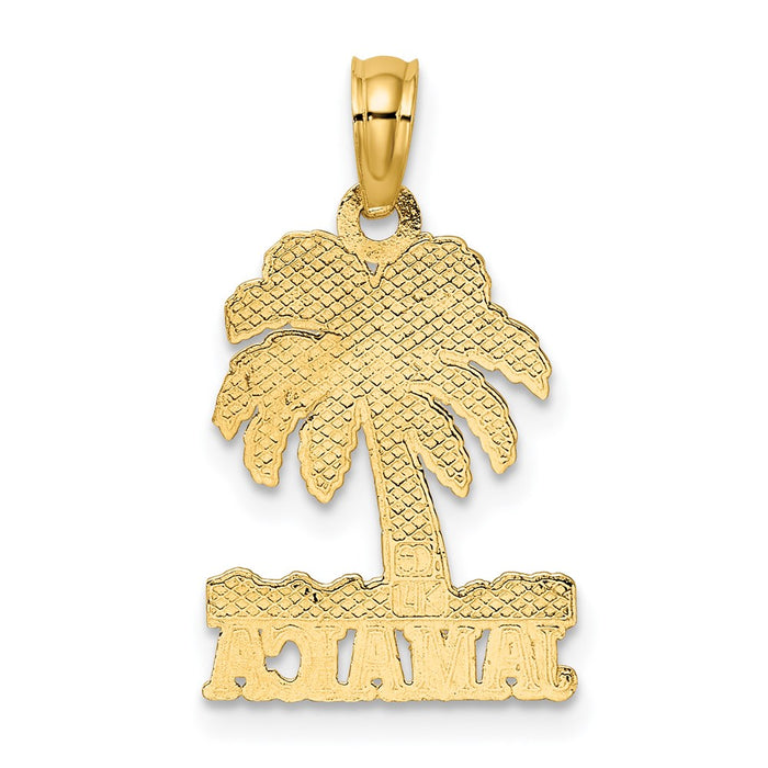 Million Charms 14K Yellow Gold Themed Jamaica Under Palm Tree Charm