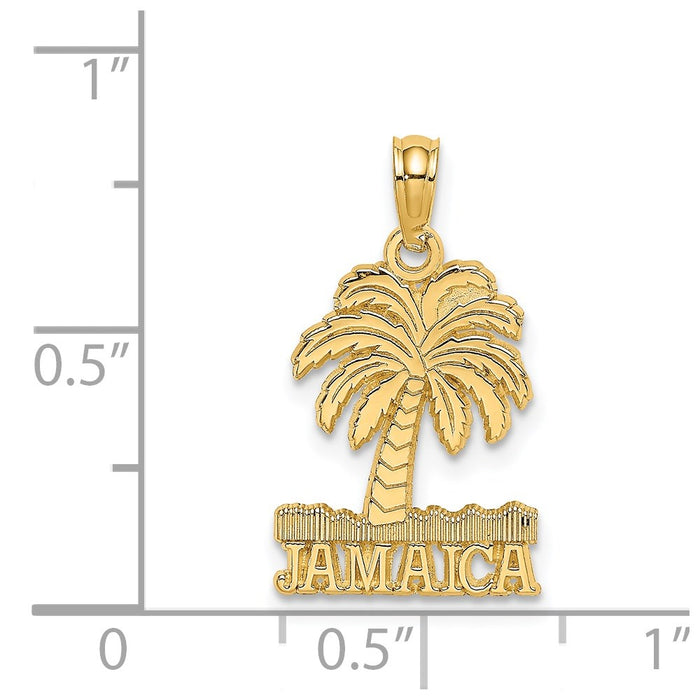 Million Charms 14K Yellow Gold Themed Jamaica Under Palm Tree Charm