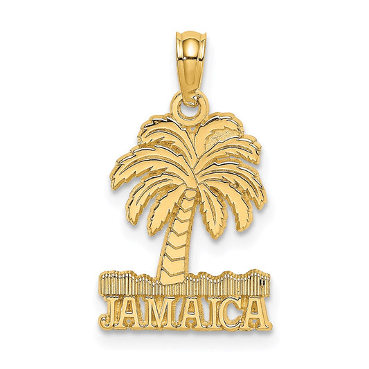 Million Charms 14K Yellow Gold Themed Jamaica Under Palm Tree Charm