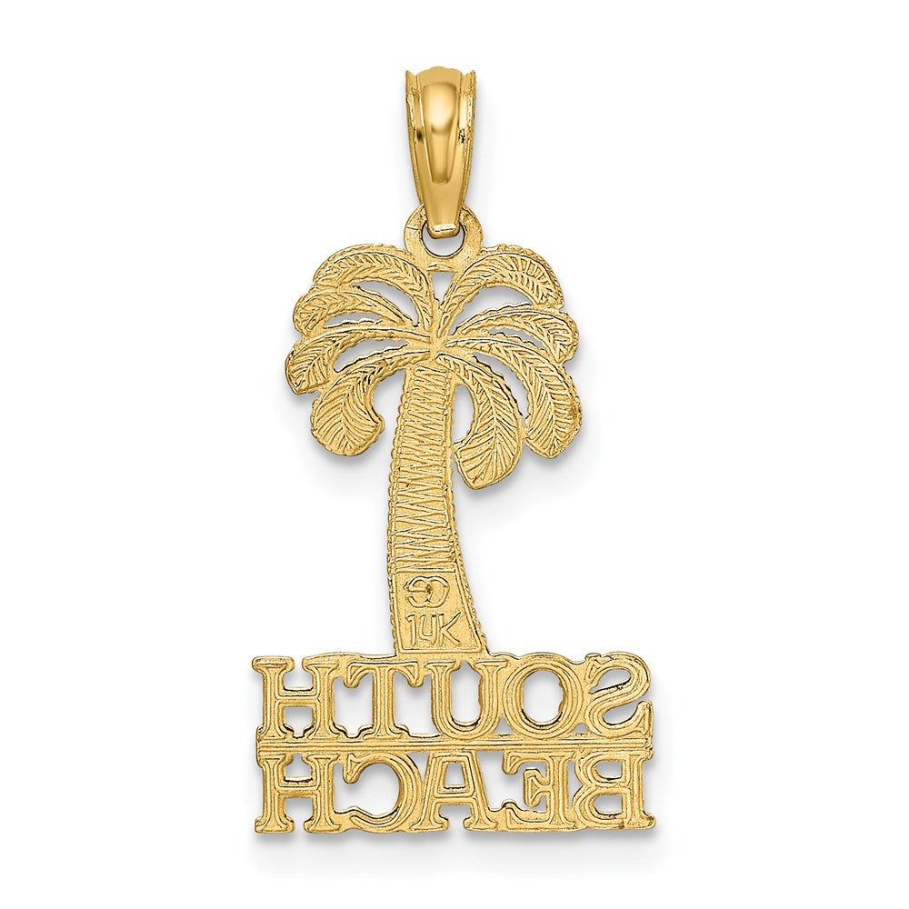 Million Charms 14K Yellow Gold Themed South Beach Under Palm Tree Charm