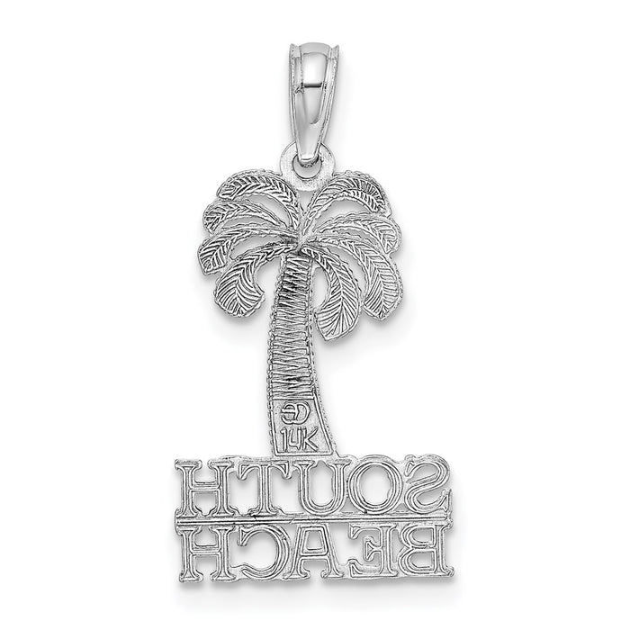 Million Charms 14K White Gold Themed South Beach Palm Tree Charm