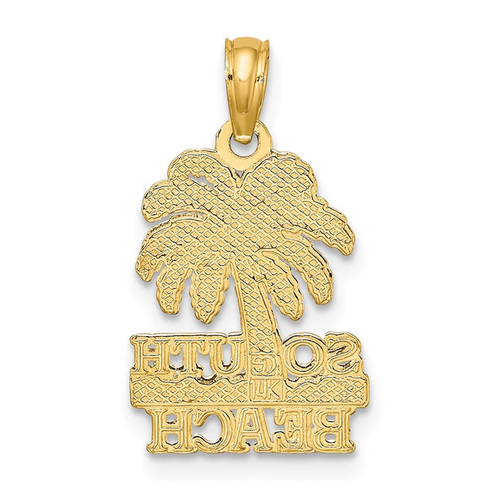 Million Charms 14K Yellow Gold Themed South Beach Palm Tree Charm