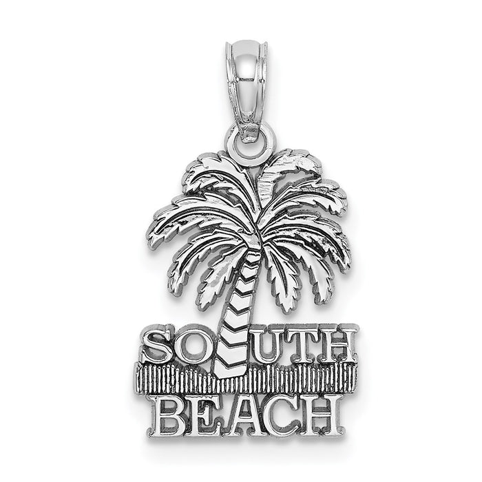 Million Charms 14K White Gold Themed South Beach Palm Tree Charm