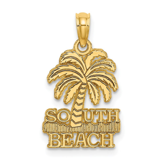 Million Charms 14K Yellow Gold Themed South Beach Palm Tree Charm