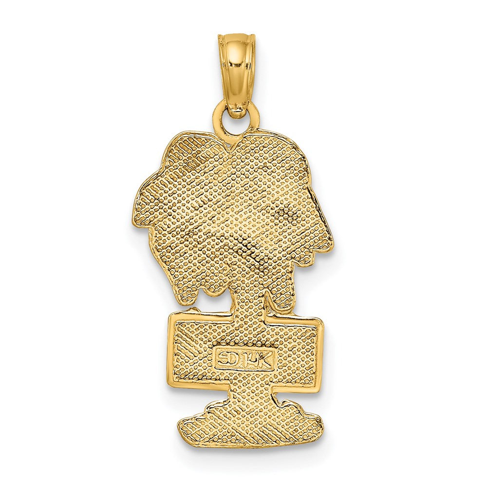 Million Charms 14K Yellow Gold Themed 2-D Miami Beach On Palm Tree Charms