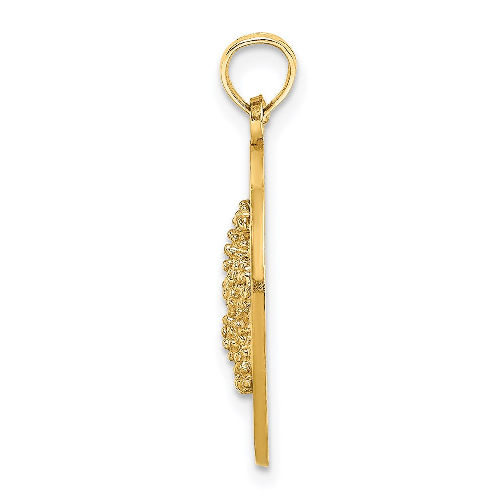Million Charms 14K Yellow Gold Themed Sanibel Round Frame With Nautical Starfish Center Charm
