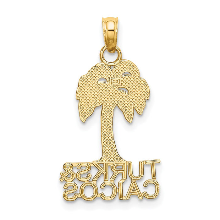 Million Charms 14K Yellow Gold Themed Turks & Caicos Under Palm Tree Charm